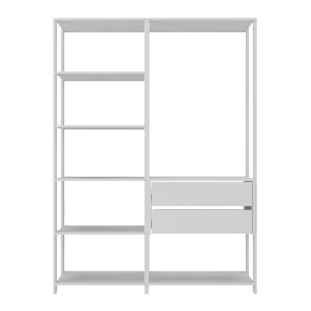 Armário de Cozinha Modulada Compacta 135cm 2 Peças com 2 Gavetas Multimóveis MP2284 Branco