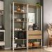 Armário de Cozinha Modulada Compacta 135cm 2 Peças com 2 Gavetas Multimóveis MP2284 Branco/Madeirado