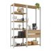 Armário de Cozinha Modulada Compacta 135cm 2 Peças com 2 Gavetas Multimóveis MP2284 Branco/Madeirado