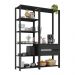 Armário de Cozinha Modulada Compacta 135cm 2 Peças com 2 Gavetas Multimóveis MP2284 Preto