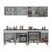Armário de Cozinha Modulada Compacta 225cm com Balcão para Cooktop Veneza Multimóveis MP2263 Branco/Dourado