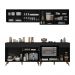 Armário de Cozinha Modulada Compacta 225cm com Balcão para Cooktop Veneza Multimóveis MP2263 Preto/Dourado