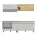 Armário de Cozinha Modulada Compacta 225cm com Balcão para Cooktop Veneza Multimóveis MP2265 Branco/Dourado