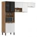 Armário de Cozinha Modulada Compacta 260cm 3 Pçs Multimóveis CR20471 Amêndola/Branco