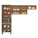 Armário de Cozinha Modulada Compacta 260cm 3 Pçs Multimóveis CR20471 Amêndola/Branco