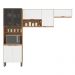 Armário de Cozinha Modulada Compacta 260cm 3 Pçs Multimóveis CR20471 Amêndola/Branco