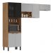 Armário de Cozinha Modulada Compacta 260cm 3 Pçs Multimóveis CR20471 Amêndola/Nude Prime TX