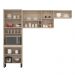 Armário de Cozinha Modulada Compacta 260cm 3 Pçs Multimóveis CR20471 Avena/Grafito