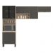 Armário de Cozinha Modulada Compacta 260cm 3 Pçs Multimóveis CR20471 Avena/Grafito