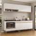 Armário de Cozinha Modulada Compacta 4 Pçs com Balcão para Cooktop Veneza Multimóveis MP2264 Branco/Dourado