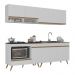 Armário de Cozinha Modulada Compacta 4 Pçs com Balcão para Cooktop Veneza Multimóveis MP2264 Branco/Dourado