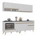 Armário de Cozinha Modulada Compacta com Balcão para Cooktop/Forno Veneza Multimóveis MP2262 Branco/Dourado