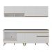 Armário de Cozinha Modulada Compacta com Balcão para Cooktop/Forno Veneza Multimóveis MP2262 Branco/Dourado