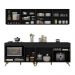 Armário de Cozinha Modulada Compacta com Balcão para Cooktop/Forno Veneza Multimóveis MP2262 Preto/Dourado