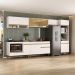 Armário de Cozinha Modulada Completa 357cm com Balcão para Cooktop Veneza Multimóveis MP2274 Branco/Dourado
