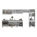 Armário de Cozinha Modulada Completa 357cm com Balcão para Cooktop Veneza Multimóveis MP2274 Branco/Dourado