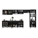 Armário de Cozinha Modulada Completa 357cm com Balcão para Cooktop Veneza Multimóveis MP2274 Preto/Dourado