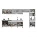 Armário de Cozinha Modulada Completa 6 Pçs com Balcão para Cooktop Veneza Multimóveis MP2273 Branco/Dourado