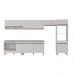 Armário de Cozinha Modulada Completa 6 Pçs com Balcão para Cooktop Veneza Multimóveis MP2273 Branco/Dourado