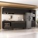 Armário de Cozinha Modulada Completa 6 Pçs com Balcão para Cooktop Veneza Multimóveis MP2273 Preto/Dourado