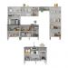 Armário de Cozinha Modulada Completa 6 Pçs com Balcão para Pia Siena Multimóveis MP2285 Branco