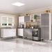 Armário de Cozinha Modulada Completa 6 Pçs com Balcão para Pia Siena Multimóveis MP2285 Branco/Lacca Fumê