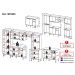 Armário de Cozinha Modulada Completa 6 Pçs com Balcão para Pia Siena Multimóveis MP2285 Branco/Preto
