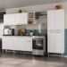 Armário de Cozinha Modulada Completa Compacta 294cm com Balcão de Pia Multimóveis MP2280 Branco