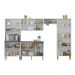 Armário de Cozinha Modulada Completa Compacta 294cm com Balcão de Pia Multimóveis MP2280 Branco/Lacca Fumê