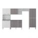 Armário de Cozinha Modulada Completa Compacta 294cm com Balcão de Pia Multimóveis MP2280 Branco/Lacca Fumê