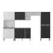 Armário de Cozinha Modulada Completa Compacta 294cm com Balcão de Pia Multimóveis MP2280 Branco/Preto