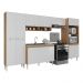 Armário de Cozinha Modulada com Gabinete de Pia 5 Pçs Paris Multimóveis MP2222 Rustic/Branco