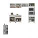 Armário de Cozinha Modulado com Bancada Americana Multimóveis MP2209 Branco/Dourado