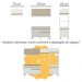 Armário de Cozinha Modulado com Bancada Americana Multimóveis MP2209 Branco/Dourado