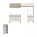 Armário de Cozinha Modulado com Bancada Americana Multimóveis MP2209 Branco/Dourado
