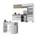 Armário de Cozinha Modulado com Bancada Americana Multimóveis MP2209 Branco/Preto