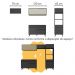 Armário de Cozinha Modulado com Bancada Americana Multimóveis MP2209 Preto