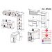 Armário de Cozinha Modulado com Bancada Americana Multimóveis MP2209 Preto/Branco