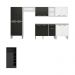 Armário de Cozinha Modulado com Bancada Americana Xangai Multimóveis MP2206 Branco/Preto