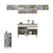 Armário de Cozinha Modulado com Bancada Veneza Multimóveis MP2212 Branco/Dourado