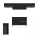 Armário de Cozinha Modulado com Bancada Veneza Multimóveis MP2212 Preto/Dourado