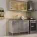Armário de Cozinha com Balcão para Pia Siena Multimóveis MP2216 Branco/Lacca Fumê