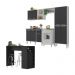 Armário de Cozinha com Bancada Americana Xangai Multimóveis MP2203 Branco/Preto