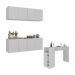 Armário de Cozinha com Bancada Americana/Mesa Gourmet Multimóveis MP2202 Branco