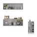 Armário de Cozinha com Bancada Americana/Mesa Gourmet Multimóveis MP2202 Branco