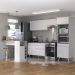 Armário de Cozinha com Bancada/Mesa Gourmet Veneza Multimóveis MP2174 Branco