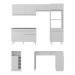 Armário de Cozinha com Bancada/Mesa Gourmet Veneza Multimóveis MP2174 Branco