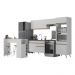 Armário de Cozinha com Bancada/Mesa Gourmet Veneza Multimóveis MP2174 Branco/Dourado