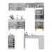 Armário de Cozinha com Bancada/Mesa Gourmet Veneza Multimóveis MP2174 Branco/Dourado