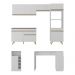 Armário de Cozinha com Bancada/Mesa Gourmet Veneza Multimóveis MP2174 Branco/Dourado